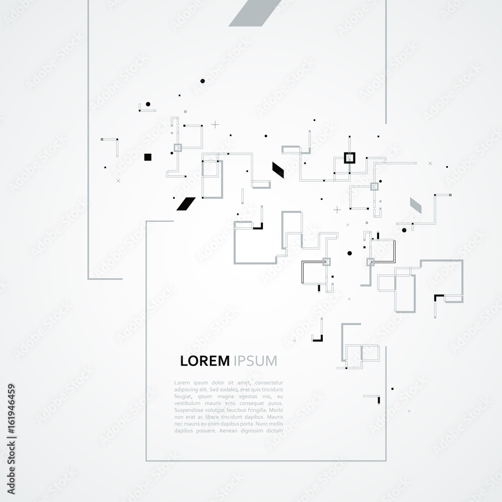 Aufkleber abstract composition and geometric elements. vector background