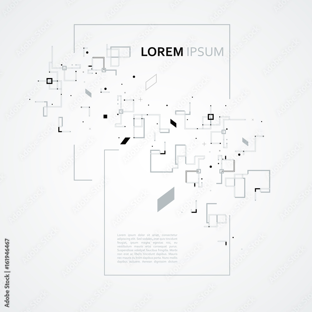 Poster abstract composition and geometric elements. vector background