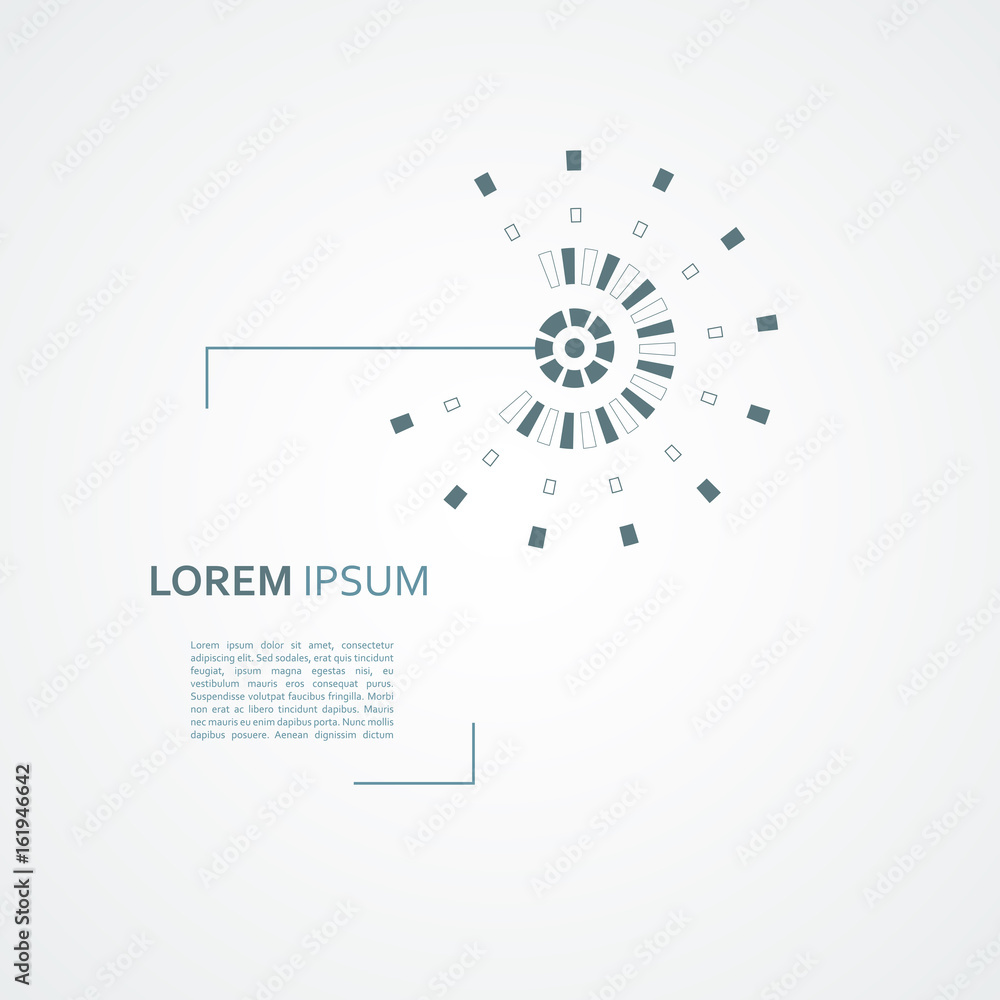 Fototapete abstract vector mechanical scheme with circular simple elements
