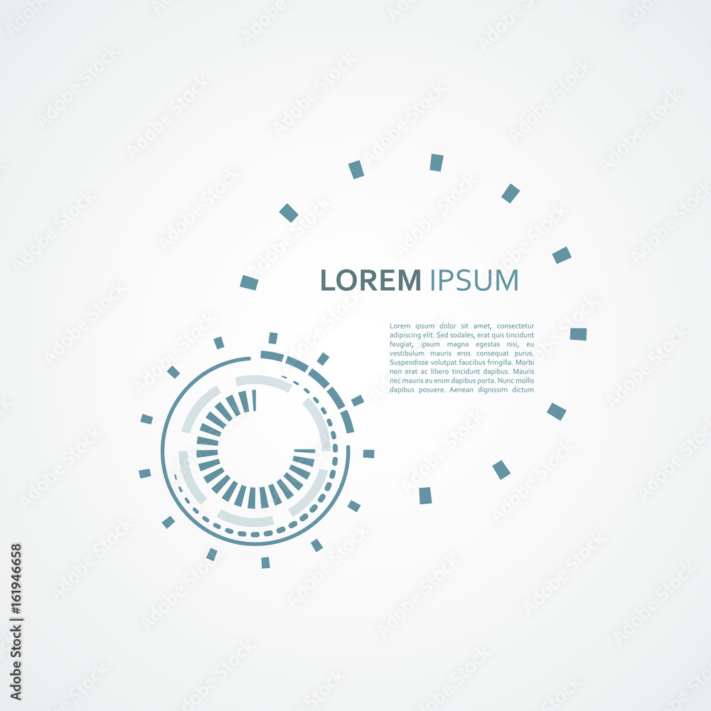 Aufkleber abstract vector mechanical scheme with circular simple elements