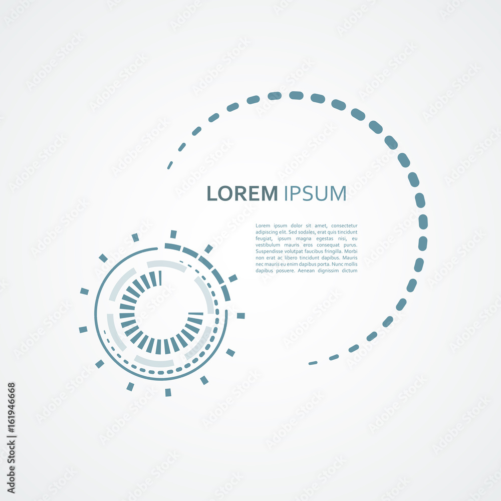 Poster abstract vector mechanical scheme with circular simple elements