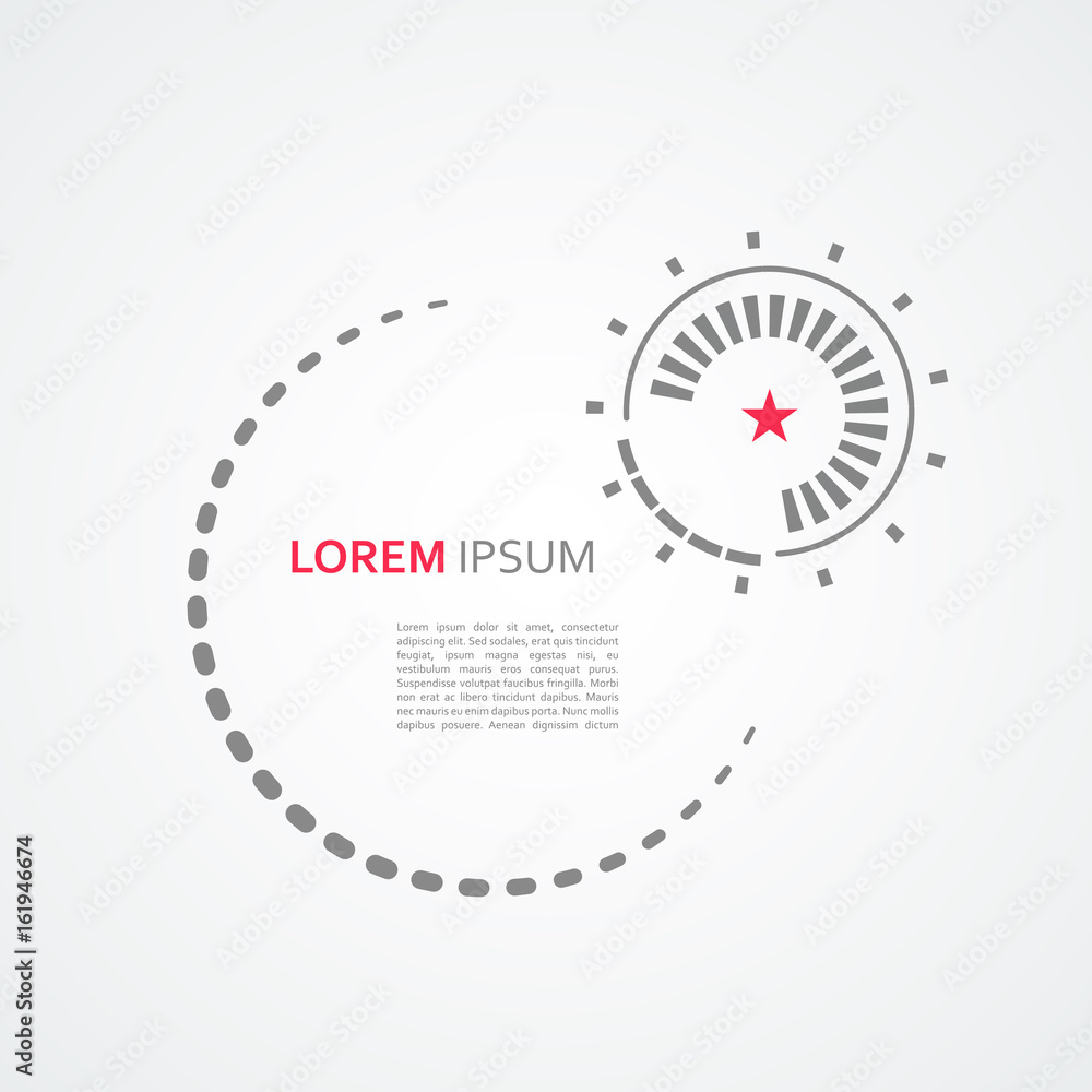 Poster abstract vector mechanical scheme with circular simple elements