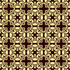 Seamless vintage wallpaper pattern. Ornamental decorative background. Vector template can be used for design of wallpaper, fabric, oilcloth, textile, wrapping paper and other design