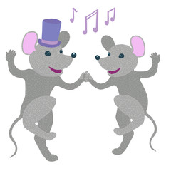 Couple of mice dancing