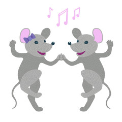 Couple of mice dancing