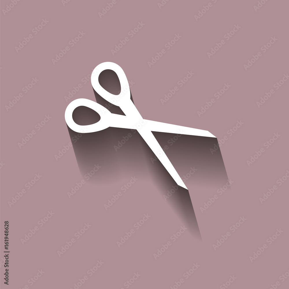 Poster vector icons scissors with shadow