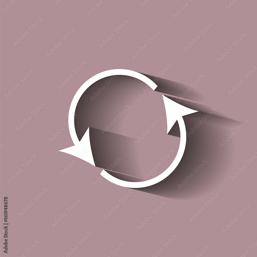 Poster icon circulating. reset button, reload icon. vector icon with shadow