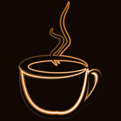 Coffee cup 3D vector background abstract