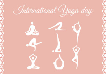 Yoga icons for international yoga day