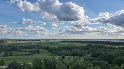 Landscape and blue sky background