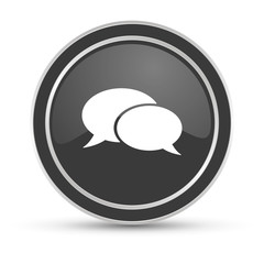 Schwarzer Button - Sprechblasen