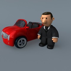 Cartoon businessman - 3D Illustration