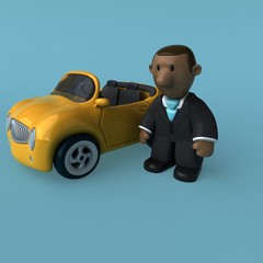 Cartoon businessman - 3D Illustration