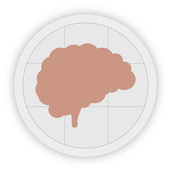 Icon Schaltfläche - Gehirn Profil