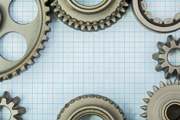 Technical subject is on the background millimeter paper