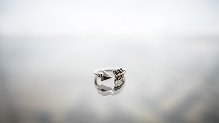 Jewelry product shot. Showcase for precious metal accessories