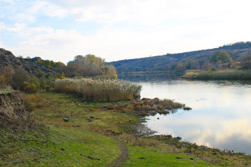 River Southern Bug in Ukraine on autumn