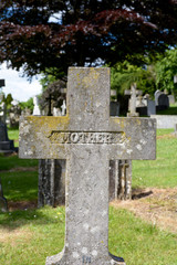 Christian Cross with Mother epitaph