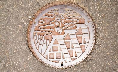 世界遺産・白川郷　マンホール（岐阜県）