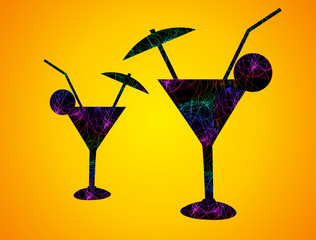 Cocktail icon vector background abstract