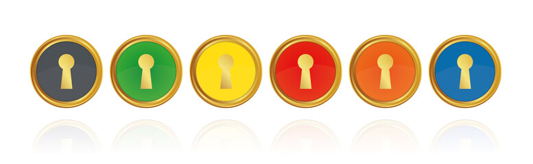 Schlüsselloch - Goldene Buttons