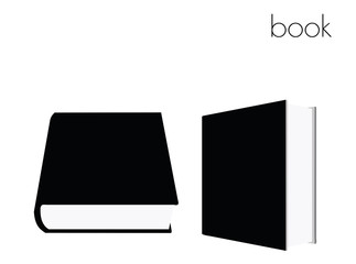 book silhouette on white background