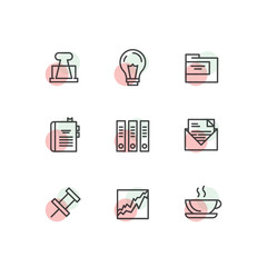 Vector Icon Style Illustration Concept of Office Items, Mobile and Desktop Application Development