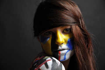 bodypainting facepainting junge frau