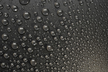 water drops on black background. Macro.