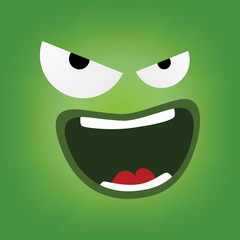 green monster character face