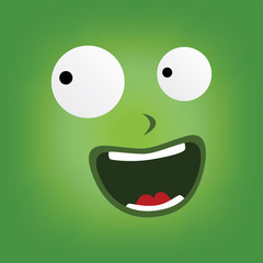 green monster character face