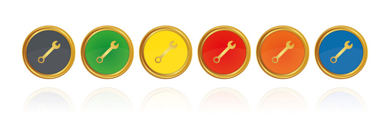 Schraubenschlüssel - Reparatur - Goldene Buttons