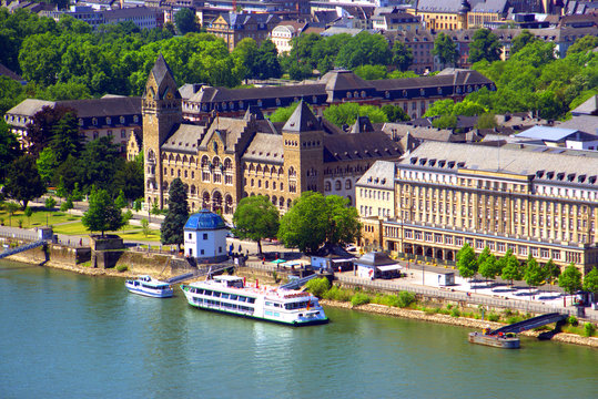 Das Rheinufer von Koblenz, Rheinland-Pfalz