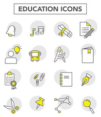 Education icons - obrazy, fototapety, plakaty