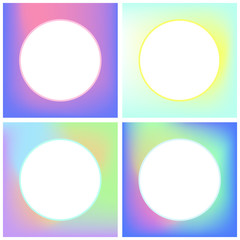 Vector icon set of neon sphere against white background