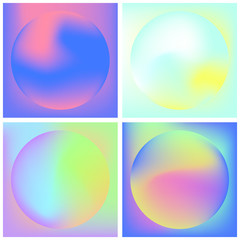 Vector icon set of neon sphere against white background
