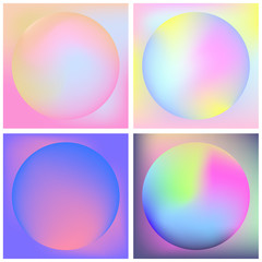 Vector icon set of neon sphere against white background