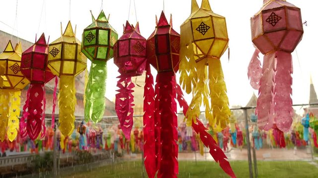 lantern festival in Lamphun, thailand