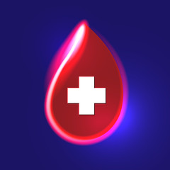 Fototapeta premium Vector illustration of Donate blood concept with abstract blood drop for World blood donor day-June 14.