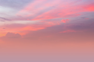 Color through clouds in the evening sky.