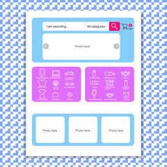 Web page template for online store