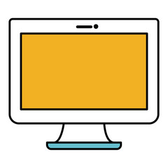 color sections silhouette of lcd monitor vector illustration