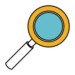 color sections silhouette of magnifying glass vector illustration