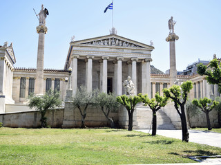 Fototapeta na wymiar Greece Athens Panepistimiou Street Academy of Athens