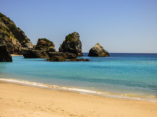 Fototapeta premium Rock formations at the beautiful beach 