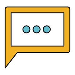 color sections silhouette of square dialogue in closeup vector illustration