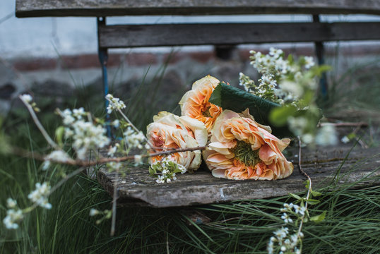 Blumen auf einer Bank