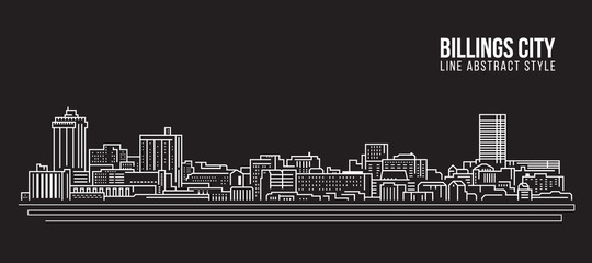Cityscape Building Line art Vector Illustration design - Billings city