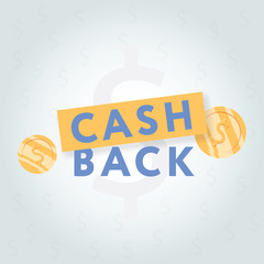 vector cash back icon isolated on grey background. cashback or money refund label.