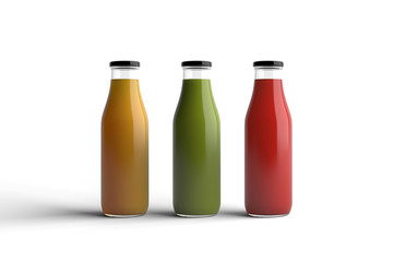 Juice Bottle Mock-Up - Three Bottles